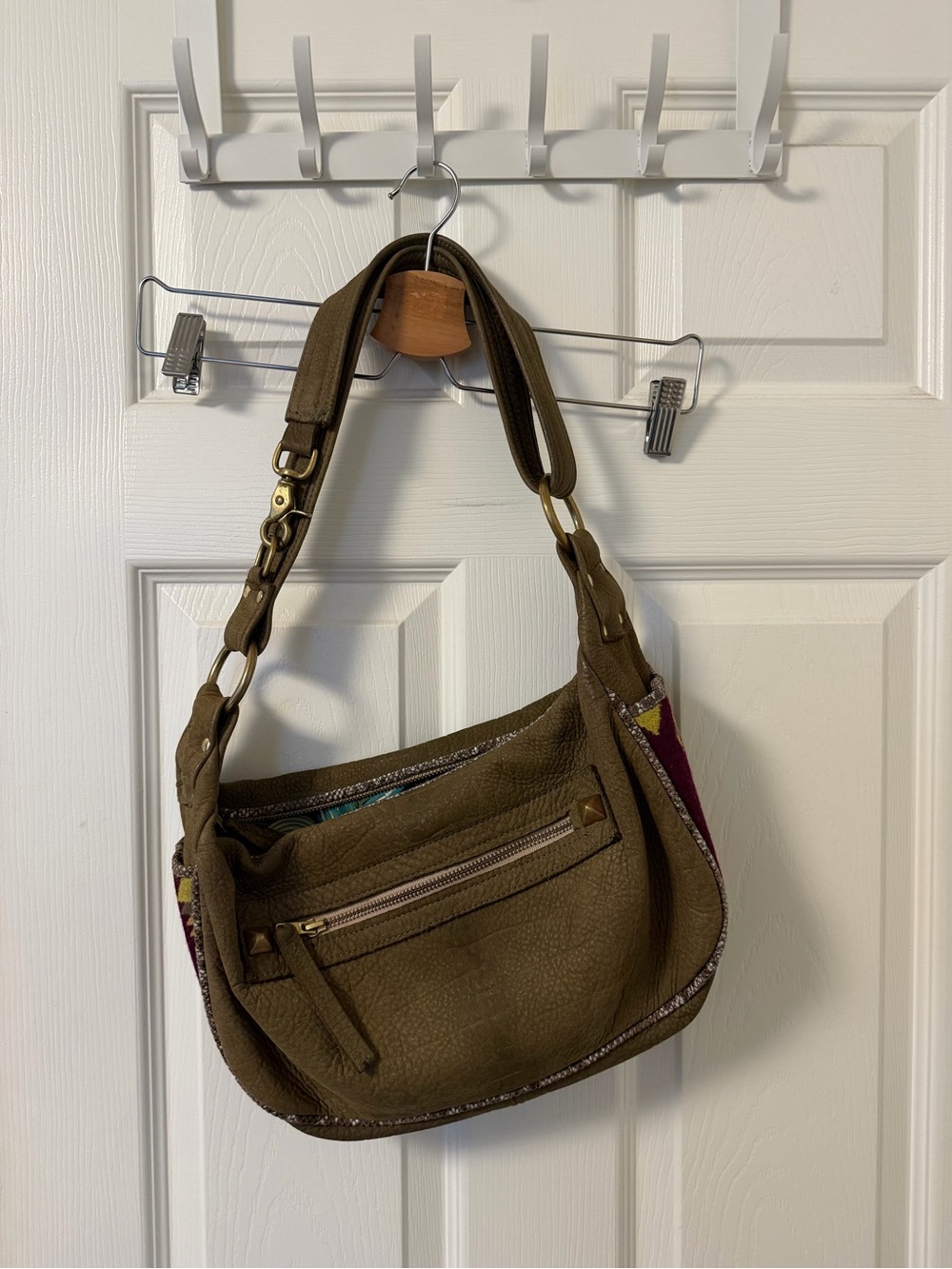 Olive Green Maya Moon Convertible 2000s Shoulder Bag